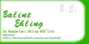 balint ehling business card